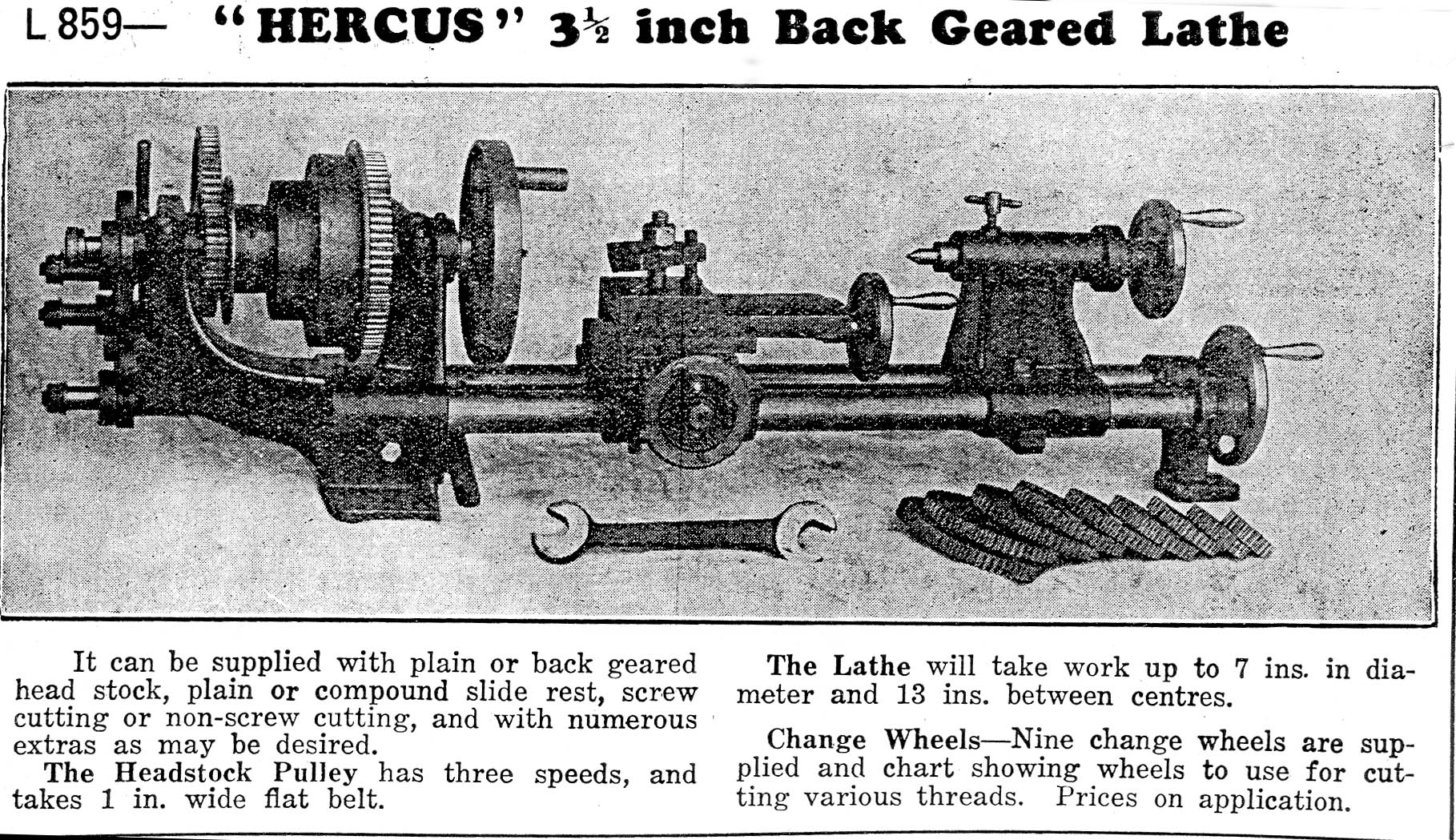 Hercus Hobby Lathe