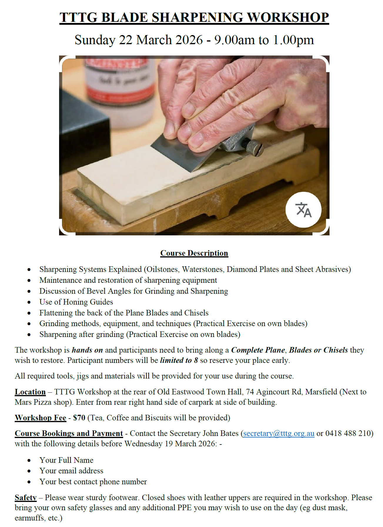 Blade Sharpening Worksop